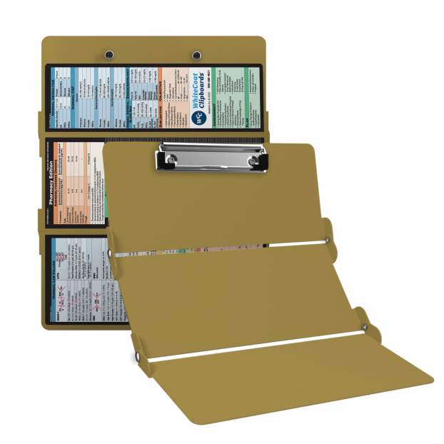 WhiteCoat Clipboard® Trifold - Tactical Brown Pharmacy Edition